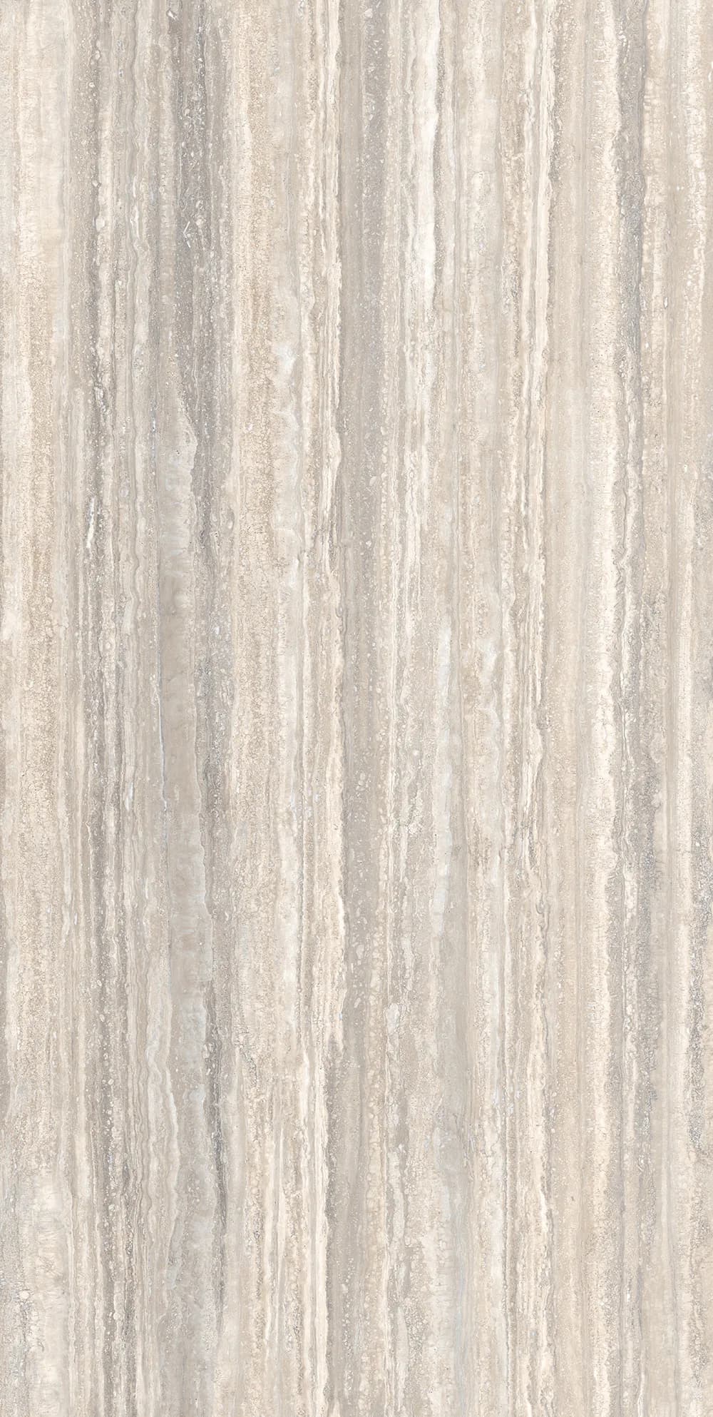 Travertino Trilogy porcelain porcelain-tiles — Cream travertine in three coordinated graphics.